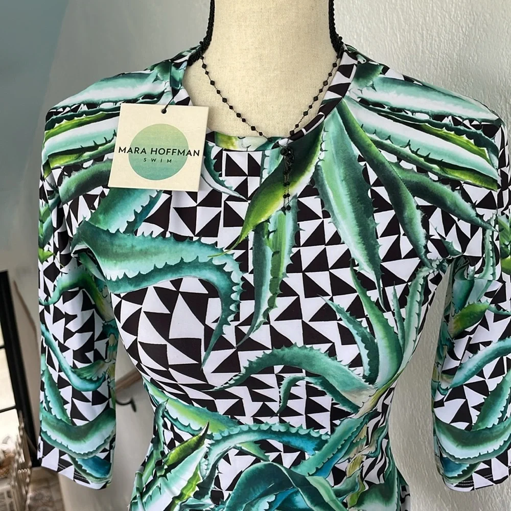 Mara Hoffman Swim Top NWT Aloe Green UV Protection 50 Sold‎ Out Style size Small